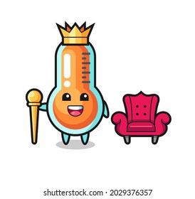 Mascot cartoon of thermometer as a king