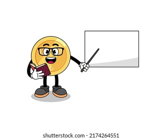 Mascot cartoon of turkish lira teacher , character design