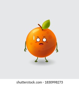 Ilustración vectorial de dibujos animados de mascota, naranja mareado. fondo aislado