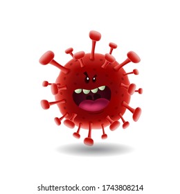 Zeichenkartoon-Vektor-Abbildung_red covid-19 corona-Virus_isolierter Hintergrund