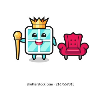 Mascot cartoon of window as a king , cute style design for t shirt, sticker, logo element