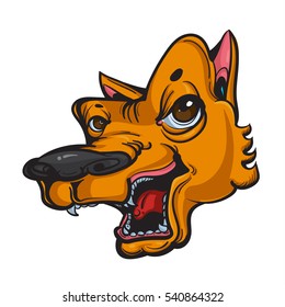 Mascot cartoon wolf draw vector illustration