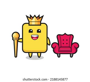 Mascot cartoon of yellow card as a king , cute style design for t shirt, sticker, logo element
