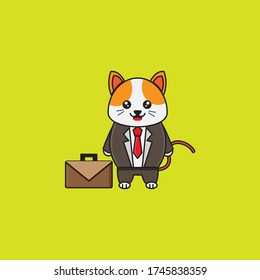 
mascot cat design that wears office worker clothes