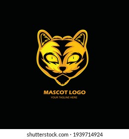 Mascot cat logo illustration design vector