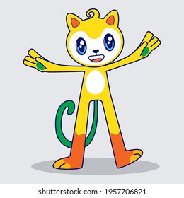 Mascot character. animal cute. vector.