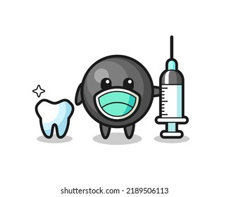 Mascot Character Of Cannon Ball As A Dentist , Cute Style Design For T Shirt, Sticker, Logo Element