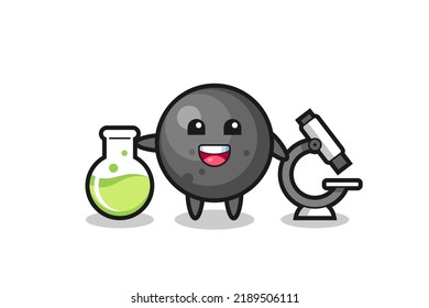 Mascot Character Of Cannon Ball As A Scientist , Cute Style Design For T Shirt, Sticker, Logo Element