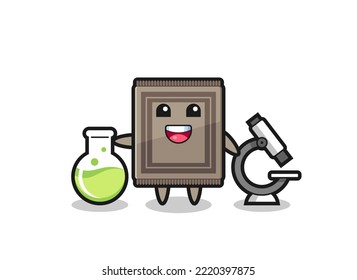 Mascot character of carpet as a scientist , cute design