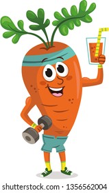 Mascot Character of a Carrot 