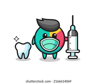 Mascot character of chart as a dentist , cute style design for t shirt, sticker, logo element