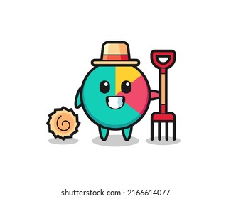 Mascot character of chart as a farmer , cute style design for t shirt, sticker, logo element