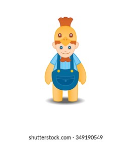  mascot character of chicken vector illustration