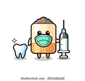 Mascot character of cigarette as a dentist , cute design