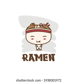 Mascot character. cute ramen noodle illustration. Japanese food