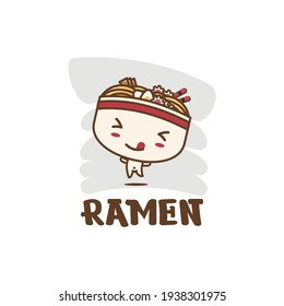 Mascot character. cute ramen noodle illustration. Japanese food