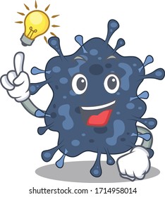 Mascot character design of bacteria neisseria with has an idea smart gesture