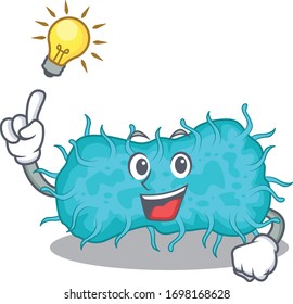 Mascot character design of bacteria prokaryote with has an idea smart gesture