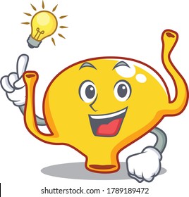 Mascot character design of bladder with has an idea smart gesture