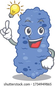 Mascot character design of burkholderia bacteria with has an idea smart gesture