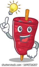 Mascot character design of doner kebab with has an idea smart gesture