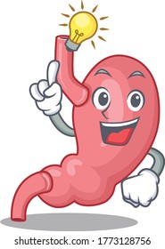 Mascot character design of human stomatch with has an idea smart gesture