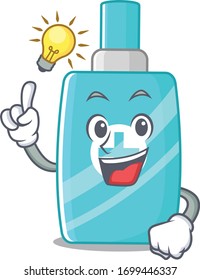 Mascot character design of ointment cream with has an idea smart gesture