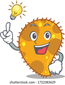 Mascot character design of pseudomonas with has an idea smart gesture