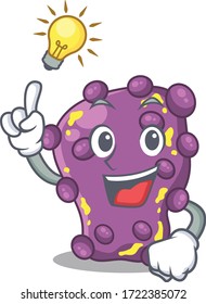 Mascot character design of shigella with has an idea smart gesture