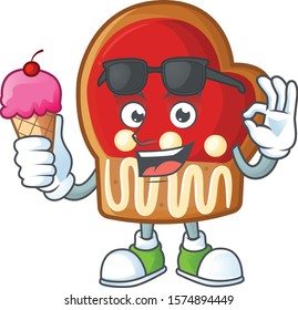 Mascot character featuring cookies with ice cream