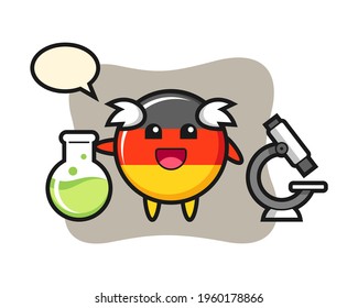 Mascot character of germany flag badge as a scientist, cute style design for t shirt, sticker, logo element