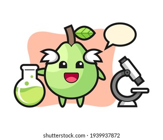 Mascot character of guava as a scientist