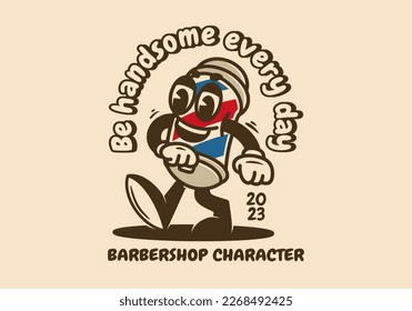 Mascot character illustration design of a barber shop