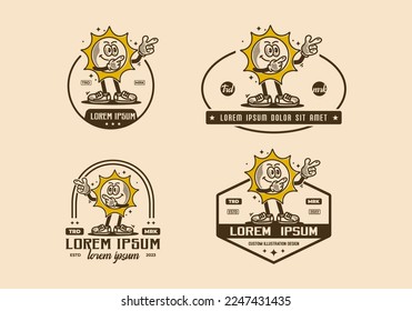 Mascot character illustration design of happy sun