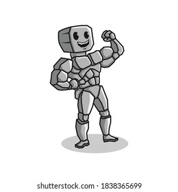 mascot character logo of rock man bodybuilder. vector illustration.