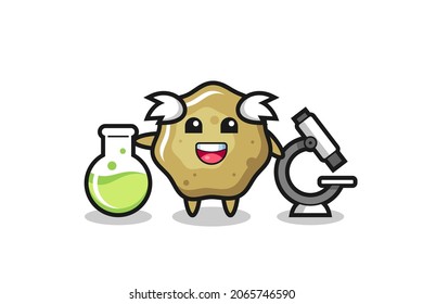 Mascot character of loose stools as a scientist , cute style design for t shirt, sticker, logo element