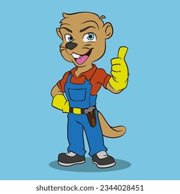 Mascot character otter constructor vector