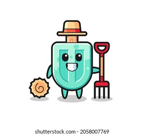 Carácter mascota de los palitos como granjero, diseño lindo