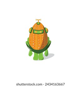 personaje de mascota o robot de maíz