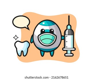 Mascot character of rocket as a dentist , cute style design for t shirt, sticker, logo element