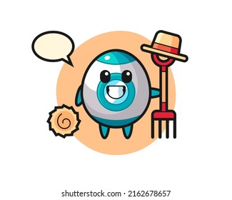 Mascot character of rocket as a farmer , cute style design for t shirt, sticker, logo element