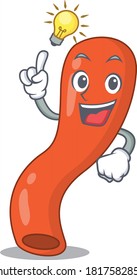 Mascot character of smart appendix has an idea gesture