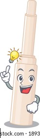 Mascot character of smart concealer stick has an idea gesture