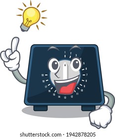 Mascot character of smart kitchen timer has an idea gesture