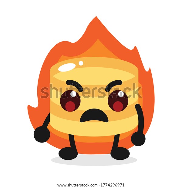 Mascot Character Stacks Fire Coins Stock Vector (Royalty Free ...
