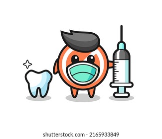 Mascot character of stop sign as a dentist , cute style design for t shirt, sticker, logo element svg