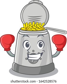 mascot character style of Sporty Boxing deep fryer