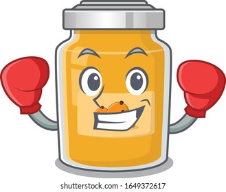 mascot character style of Sporty Boxing apricot