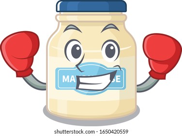 estilo de personaje mascota de mayonesa de boxeo deportivo