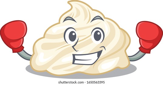 mascot character style of Sporty Boxing whipped cream